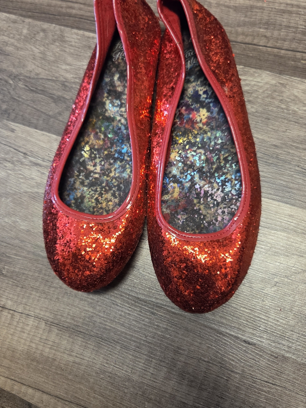 Red Glitter Ballet Flats